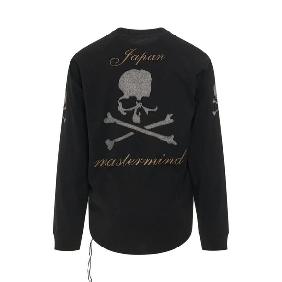 Mastermind Japan Embroidered Logo LS Baseball T-Shirt M Men Black Skull NWT $695 - Picture 1 of 15